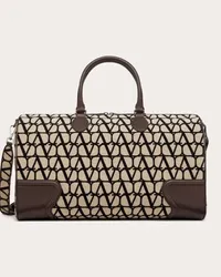 Valentino Garavani REISETASCHE aus TOILE ICONOGRAPHE mit LEDERDETAILS Mann Beige