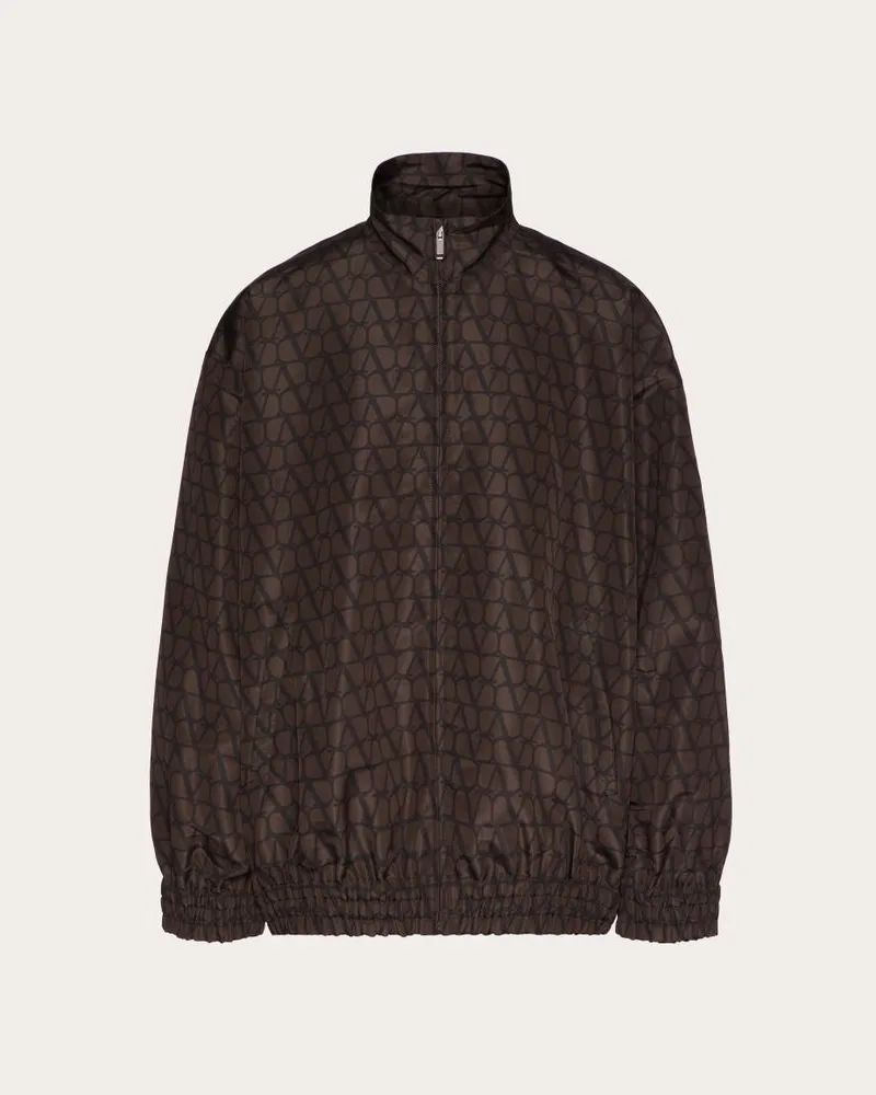 Valentino Garavani JACKE AUS SEIDENFAILLE MIT DURCHGEHENDEM TOILE ICONOGRAPHE-AUFDRUCK Mann EBENHOLZ/SCHWARZ Ebenholz