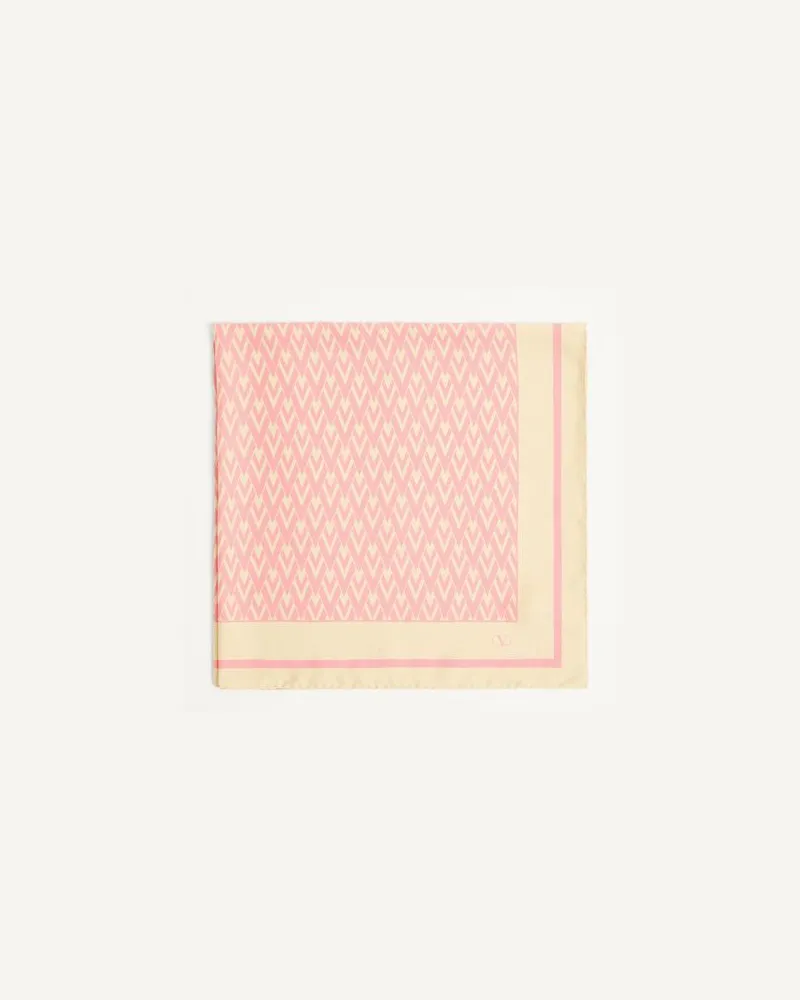 Valentino Garavani Toute La V Seidenschal Frau CREME/ROSA Creme
