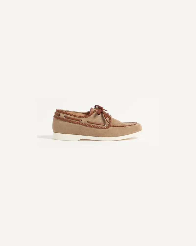 Valentino Garavani Palm Avenue Bootsschuhe Aus Crustleder Und Nappaleder Mann KHAKI/TABAK Khaki