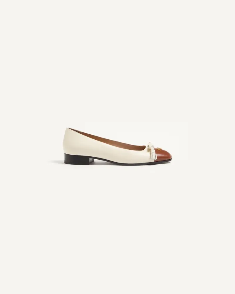 Valentino Garavani Valet Du Roi Ballerinas Aus Ziegenleder, 25Mm Frau BUTTER/TABAK Butter