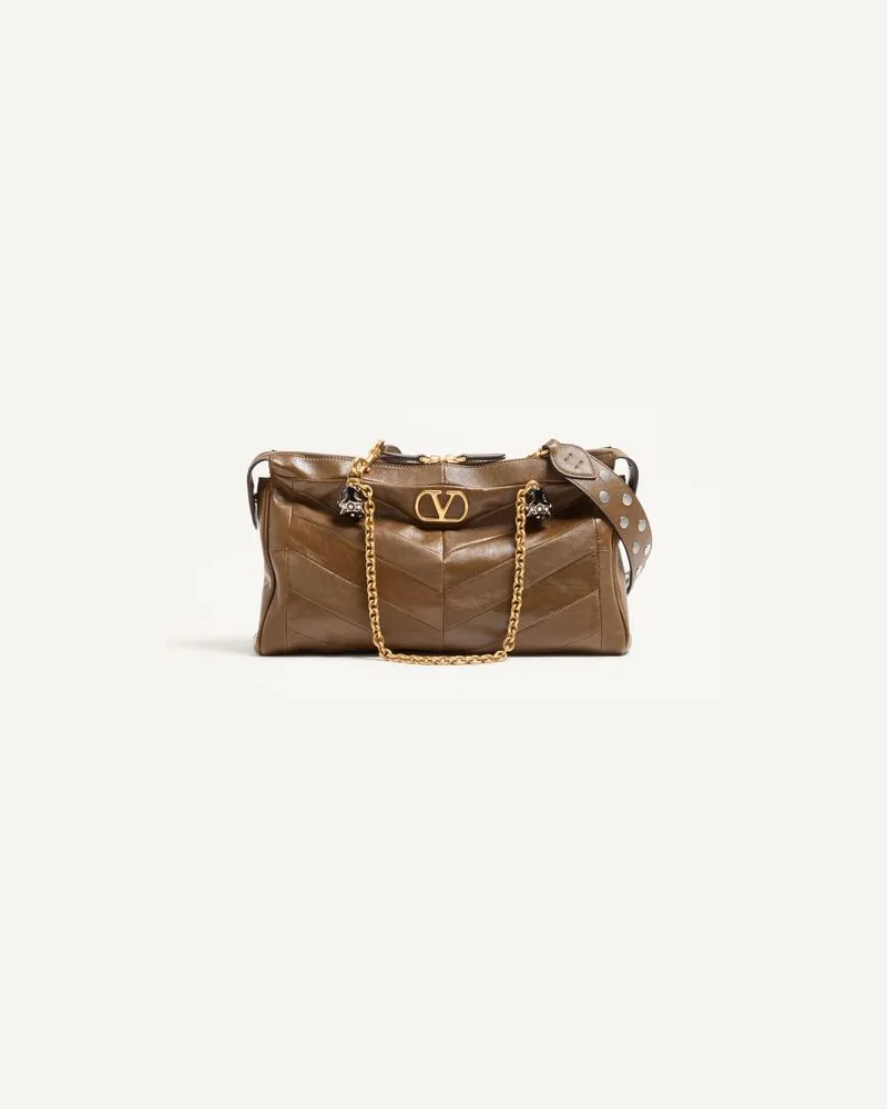Valentino Garavani Sac Porté Épaule Valentino Garavani Panthea En Cuir Nappa Avec Motif À Chevrons Frau TUNDRA Tundra