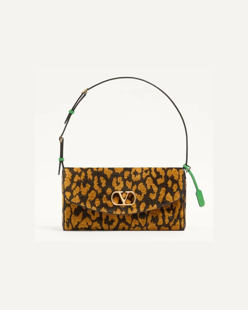 Valentino Garavani Valentino Garavani DeVain Kleine Schultertasche Aus Animalier-Jacquard-Stoff Frau ANIMALIER Animalier