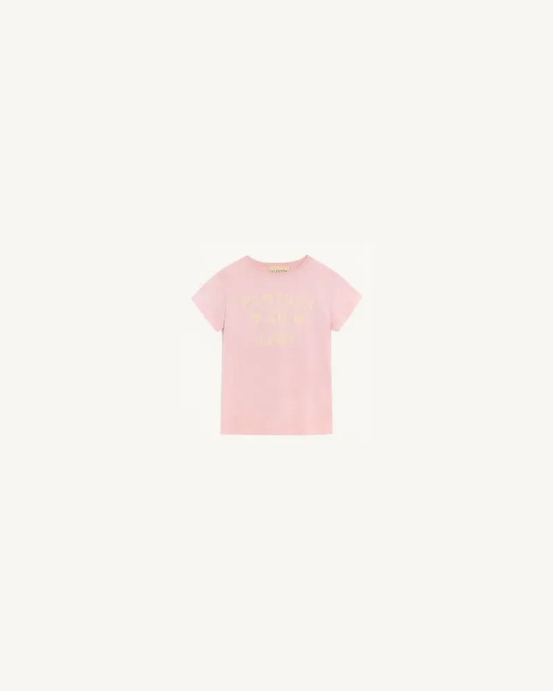 Valentino Garavani Bedrucktes T-Shirt Aus Baumwolle Frau ROSA Rosa