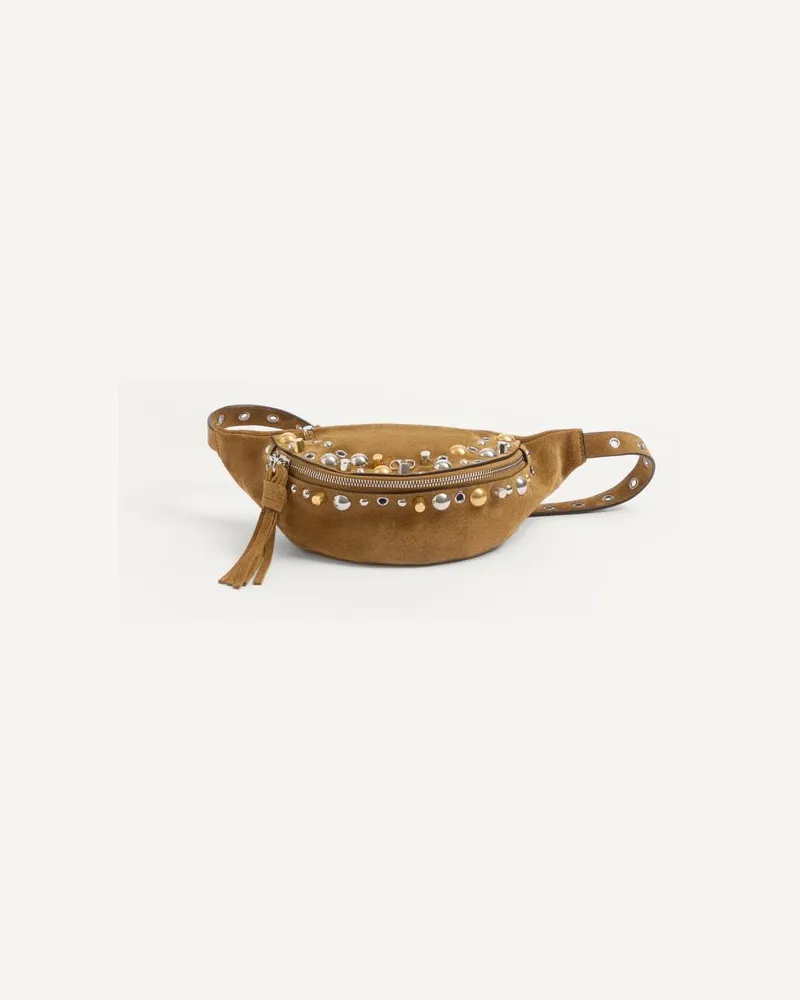 Valentino Garavani Valentino Garavani Nellcôte Gürteltasche Aus Wildleder Frau HAVANA BEIGE Havana