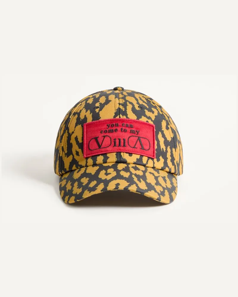 Valentino Garavani Valentino MyVilla Basecap aus Baumwolljacquard in Animalier-Optik Mann ANIMALPRINT/ROT Animalprint