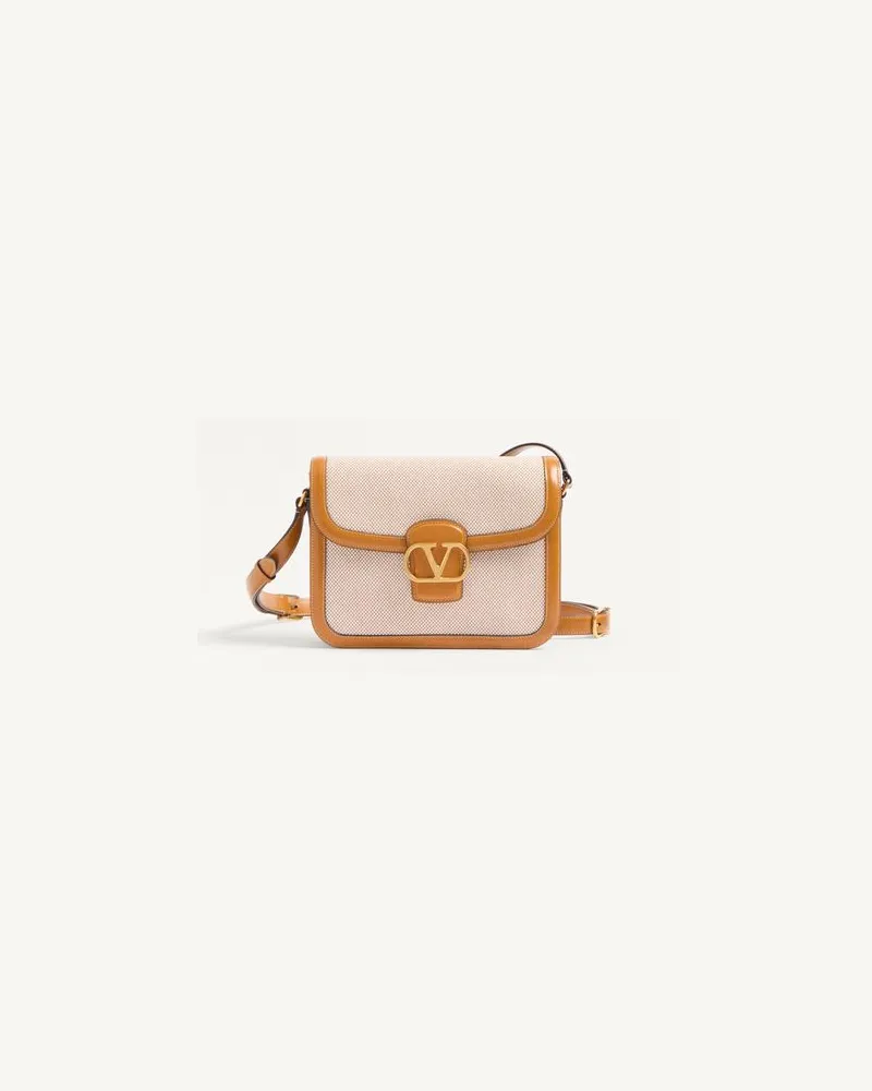 Valentino Garavani Valentino Garavani 9To5 Schultertasche Aus Canvas Mann NATUR/GOLDEN CUIR Natur