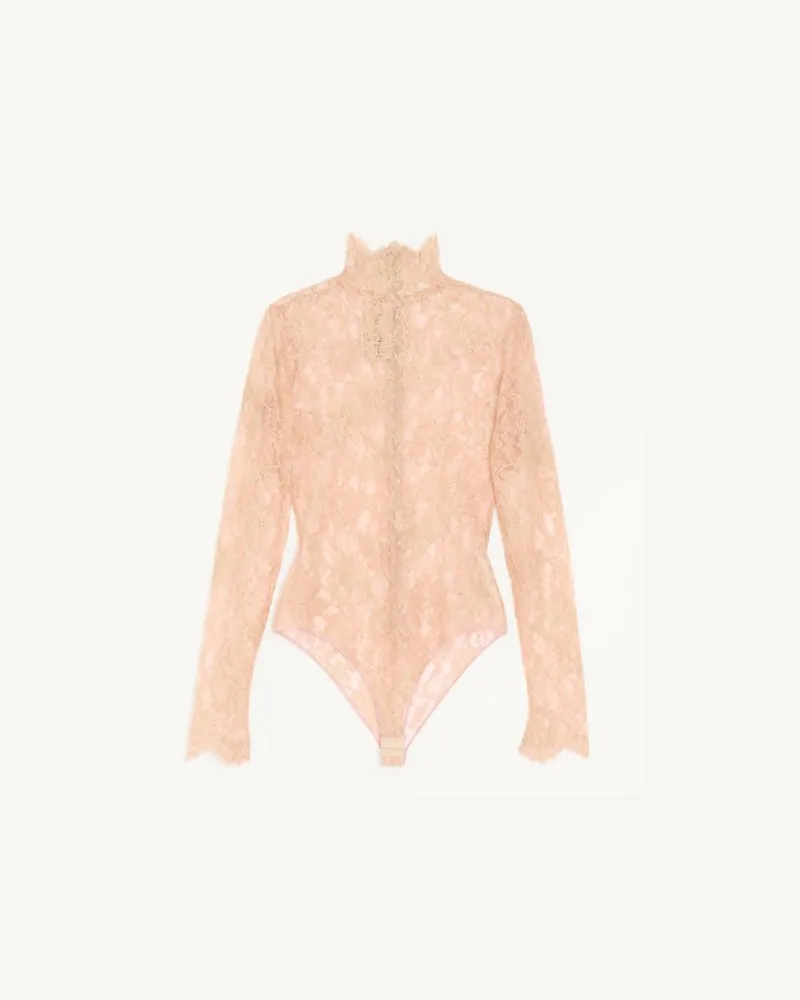 Valentino Garavani Body aus Lurex-Spitze Frau ROSA Rosa