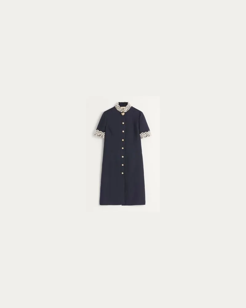 Valentino Garavani Midikleid Aus Crepe Couture Frau INDIGO/BIRKE Indigo