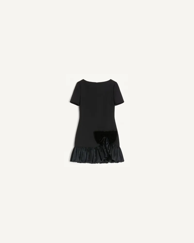 Valentino Garavani Kurzes Crepe Couture Kleid Frau SCHWARZ Schwarz
