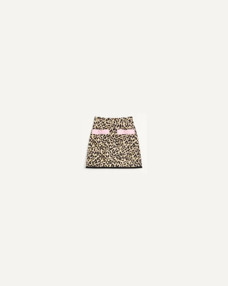Valentino Garavani Crepe Couture Rock Mit Animalier-Print Frau ANIMALIER Animalier