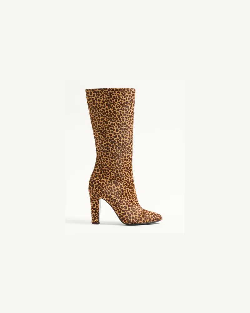 Valentino Garavani Hotty Stiefel aus Kalbsleder mit Pony-Effekt, 100 mm Frau ANIMALIER Animalier