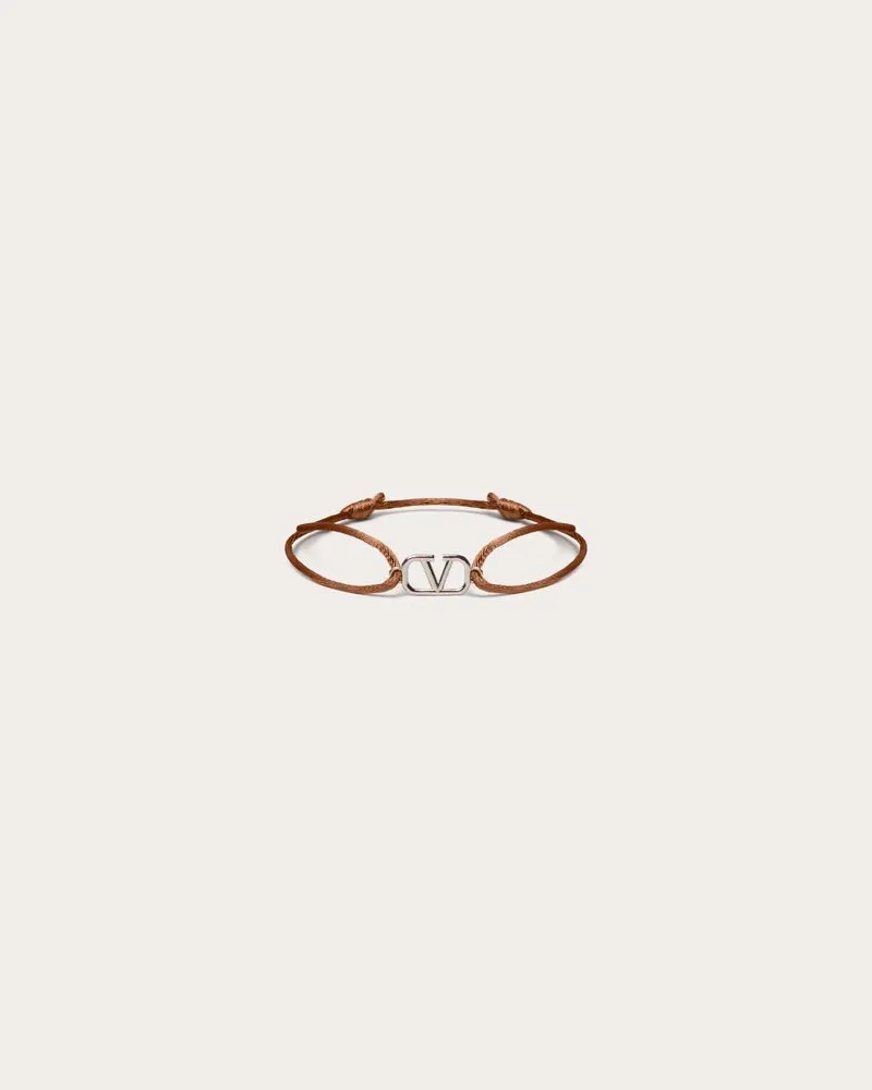 Valentino Garavani Armband Vlogo Signature Aus Baumwolle Mann TABAK Tabak