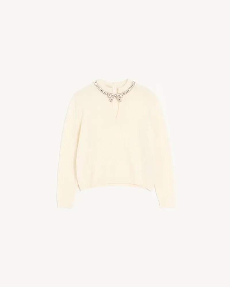 Valentino Garavani Bestickter Wollpullover Frau ELFENBEIN Elfenbein