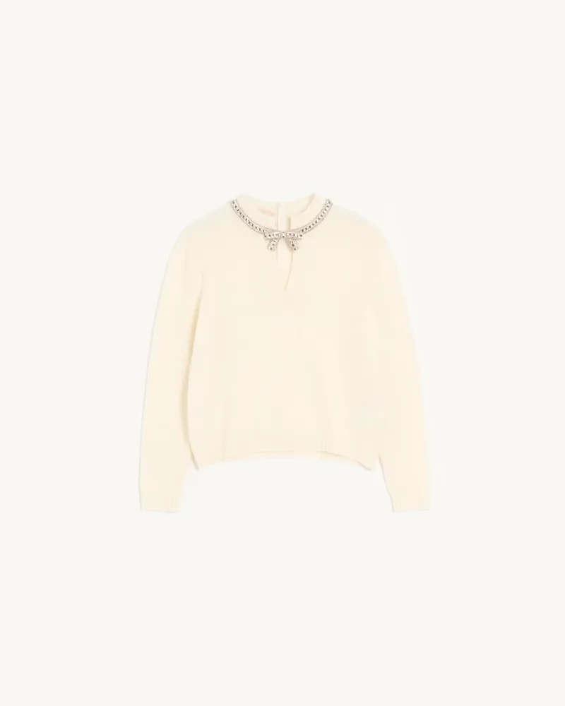 Valentino Garavani Bestickter Wollpullover Frau ELFENBEIN Elfenbein