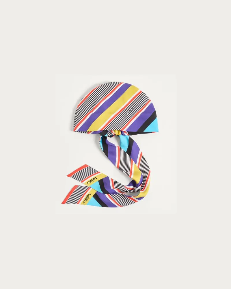 Valentino Garavani Escape Bandana Aus Baumwolle Und Seide Frau MULTICOLOR Multicolor