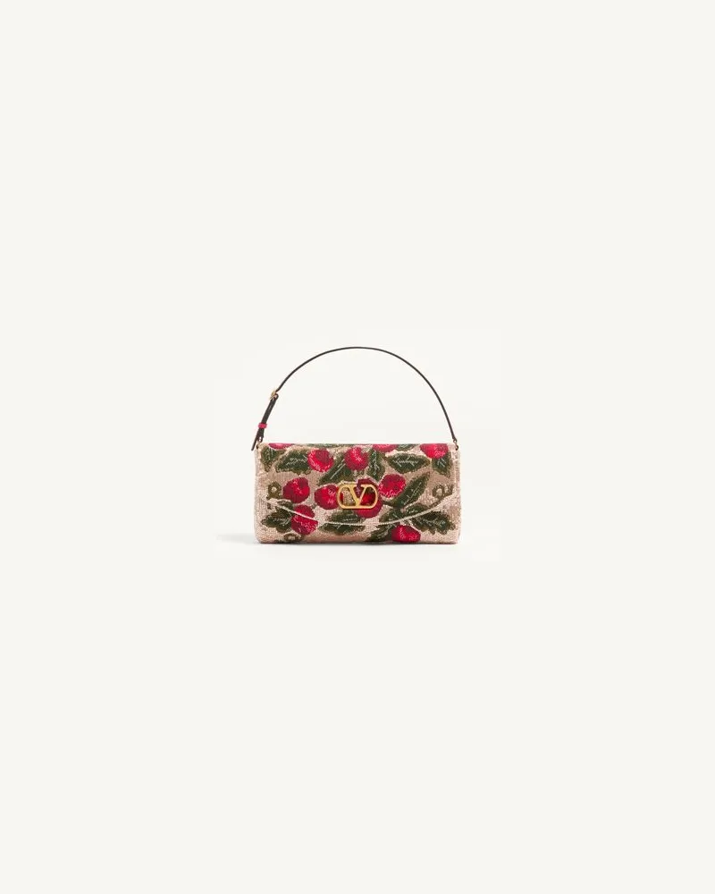 Valentino Garavani Weiche, Bestickte Kleine Valentino Garavani Vain-Schultertasche Mit Cherryfic-Motiv Frau MULTICOLOR Multicolor