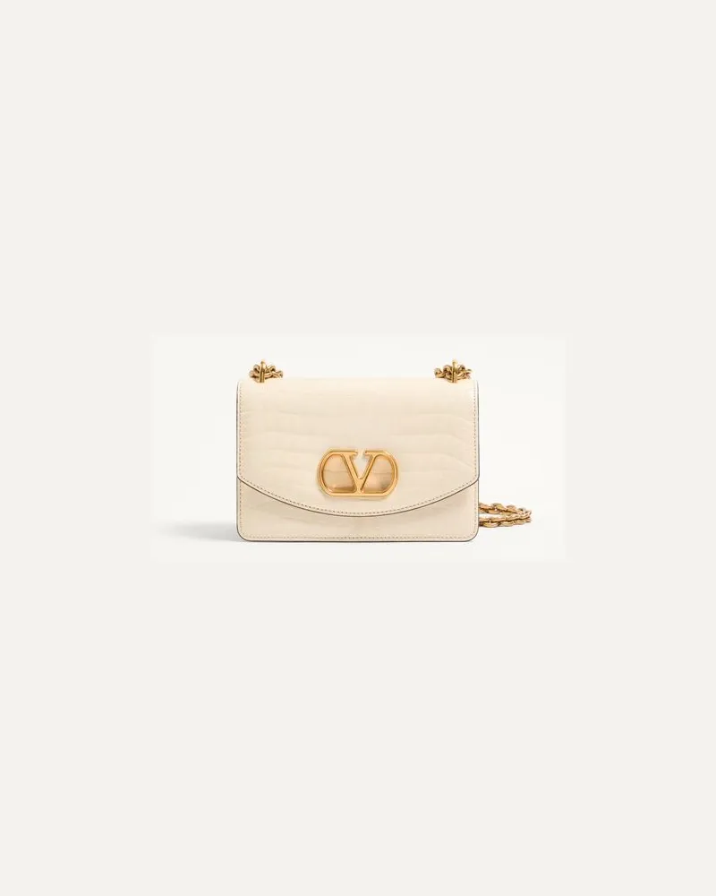 Valentino Garavani Valentino Garavani Vain Kleine Schultertasche Aus Krokodilleder Frau BUTTER Butter