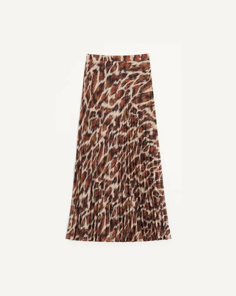 Valentino Garavani Valentino Midirock aus Crepe de Chine mit Animalier Print Frau ANIMALIER Animalier