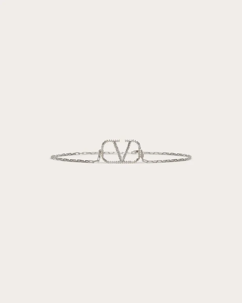 Valentino Garavani Vlogo Signature Kettengürtel Frau PALLADIUM/CRYSTAL Palladium