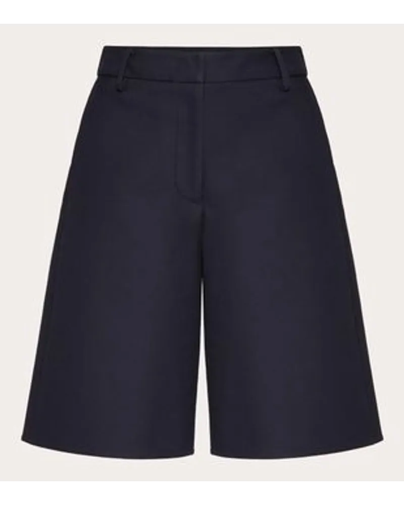 Valentino Garavani BERMUDAS aus LIGHT DOUBLE SPLITTABLE GABARDINE Frau Marineblau