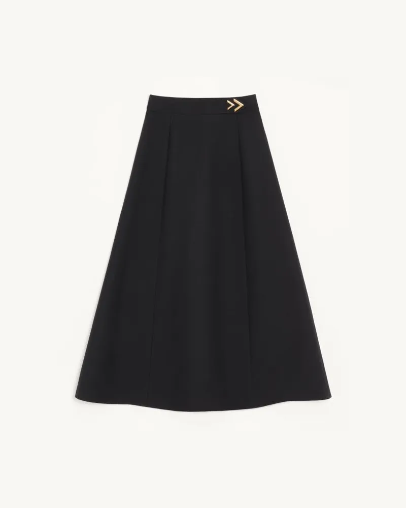Valentino Garavani Crepe Couture Midirock Frau SCHWARZ Schwarz