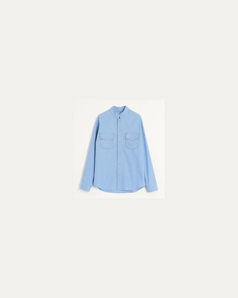 Valentino Garavani Jeanshemd Mit Cabochons Mann DENIM Denim