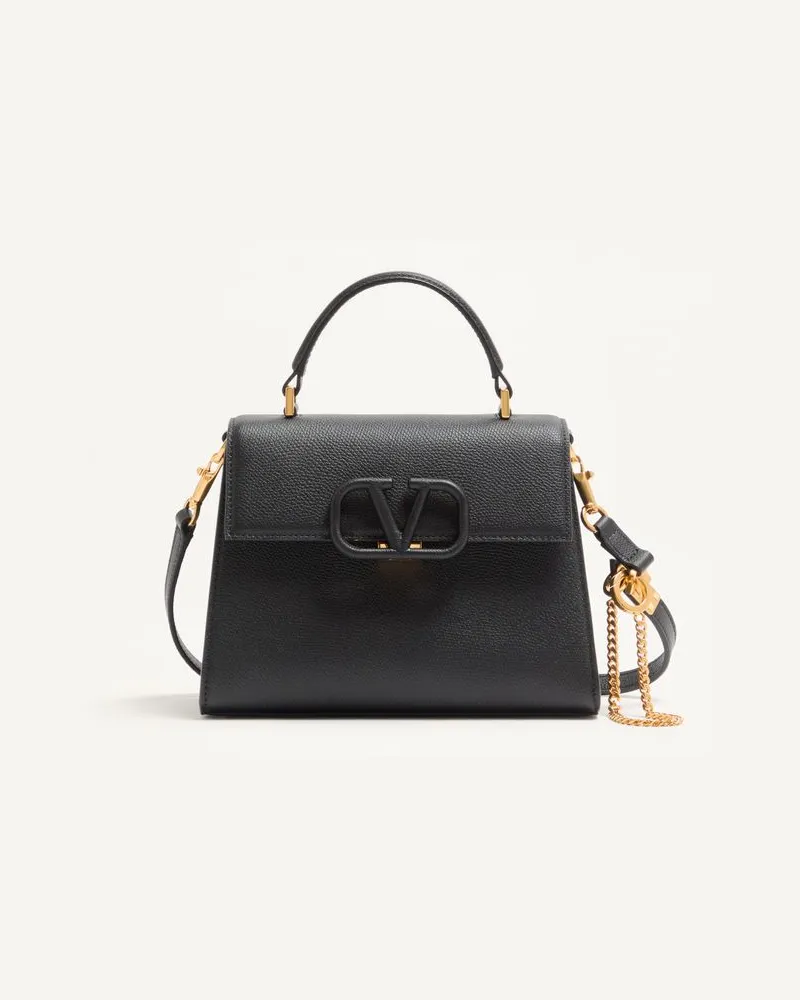 Valentino Garavani Valentino Garavani Vsling Kleine Handtasche Aus Genarbtem Kalbsleder Frau SCHWARZ Schwarz