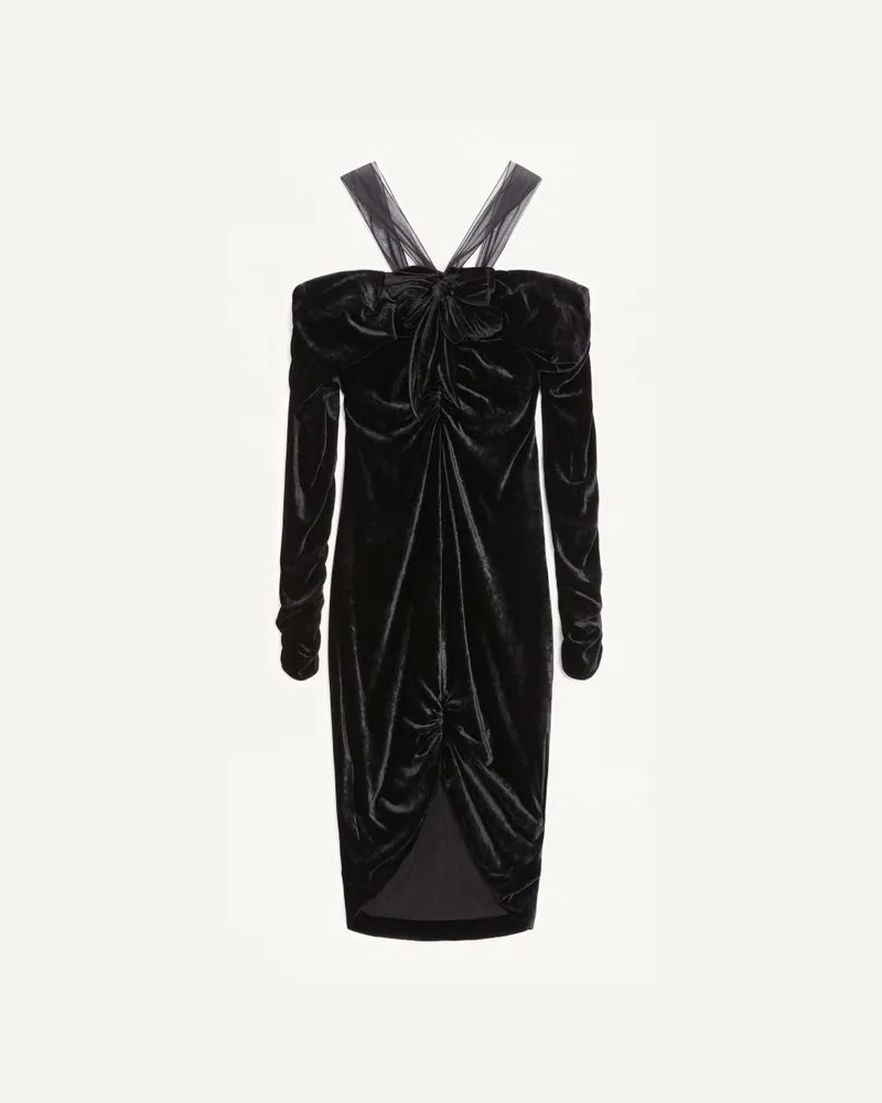 Valentino Garavani Samtkleid Frau SCHWARZ Schwarz