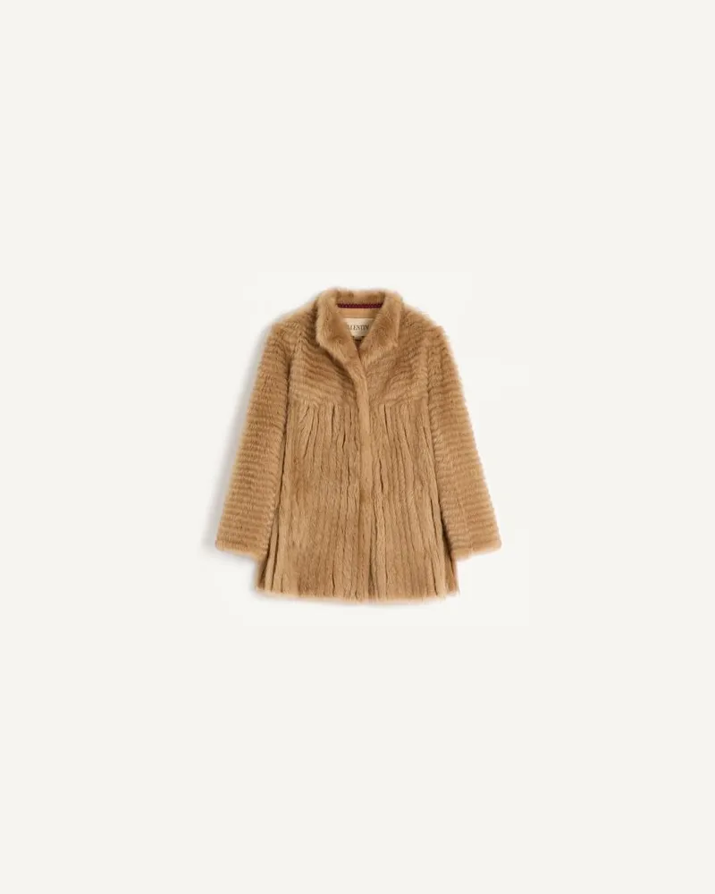 Valentino Garavani MANTEL AUS LAMMFELL Frau HONEY Honey