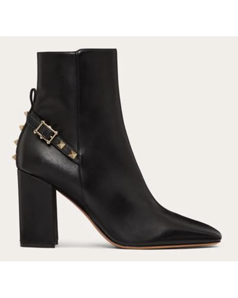 Valentino Garavani ROCKSTUD ANKLE-BOOT aus NAPPALEDER,  MM Frau Schwarz