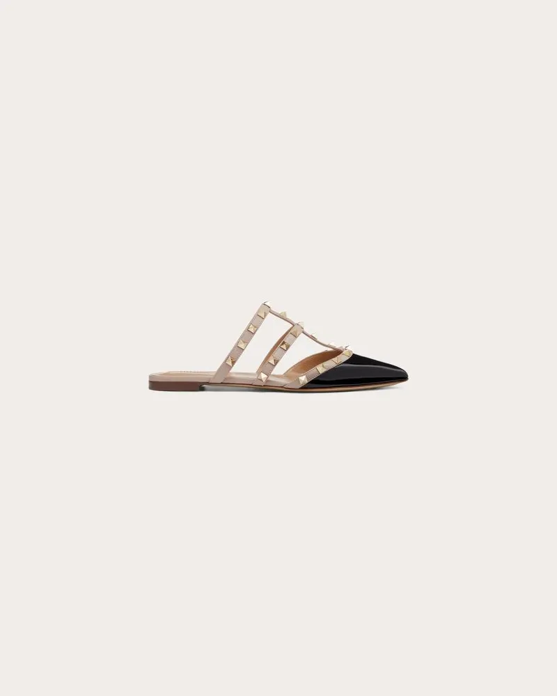 Valentino Garavani Mules Rockstud Aus Lackleder Frau POUDRE Poudre