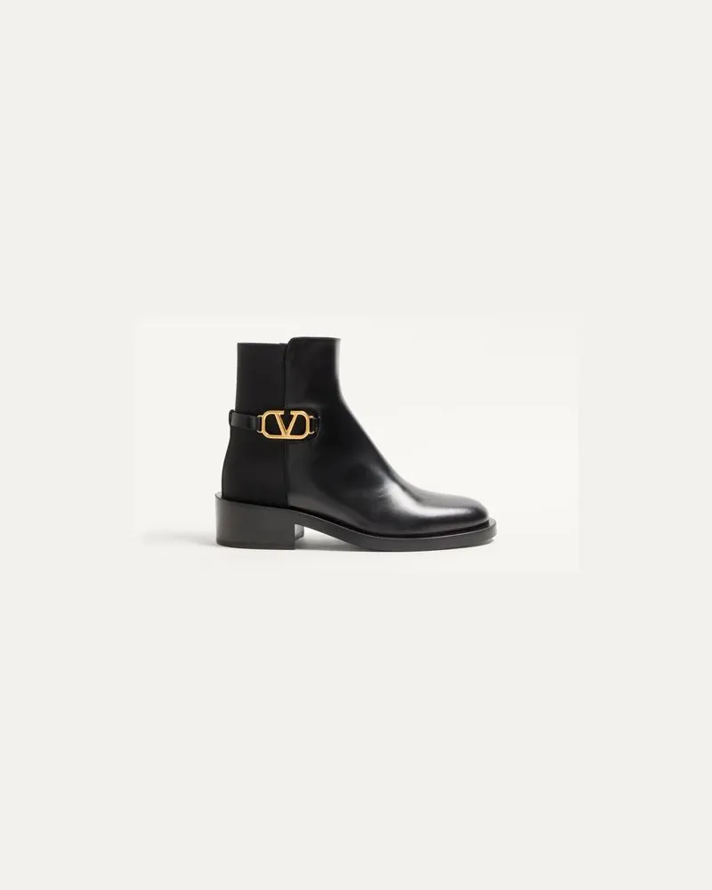 Valentino Garavani Stiefeletten Vlogo Signature Aus Kalbsleder Mit 30 Mm-Absatz Frau SCHWARZ Schwarz