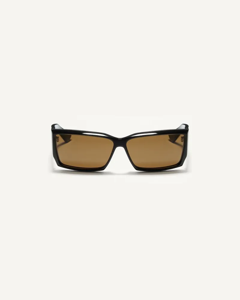 Valentino Garavani Rechteckige Acetat-Brille unisex SCHWARZ/GELB Schwarz