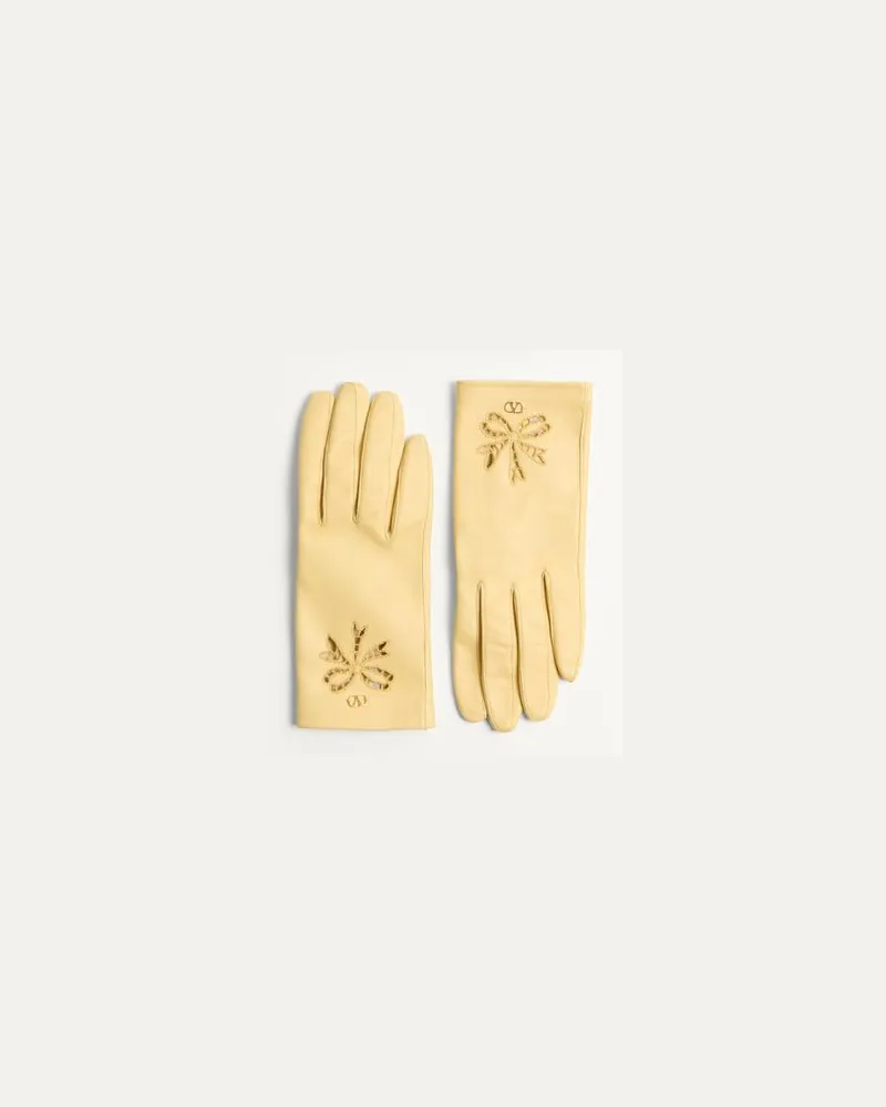 Valentino Garavani Vlogo Signature Handschuhe Aus Nappa Frau BUTTER Butter