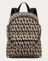 Valentino Garavani RUCKSACK aus TOILE ICONOGRAPHE mit LEDERDETAILS Mann Beige