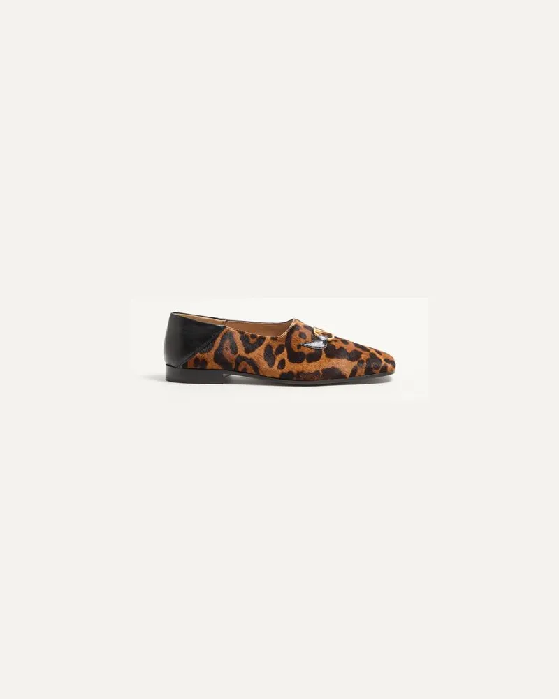 Valentino Garavani Valentino Garavani Babouche Haircalf-Loafer mit Fauve-Eclat-Print Mann ANIMALIER Animalier