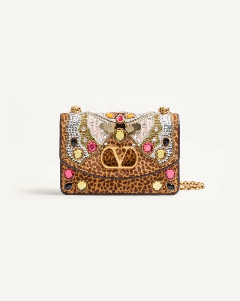 Valentino Garavani Valentino Garavani Vain Schultertasche Aus Kalbsleder In Pony-Optik Mit Stickerei Frau MULTICOLOR Multicolor