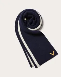 Valentino Garavani WOLLSCHAL mit V-METALLAPPLIKATION Mann Navy