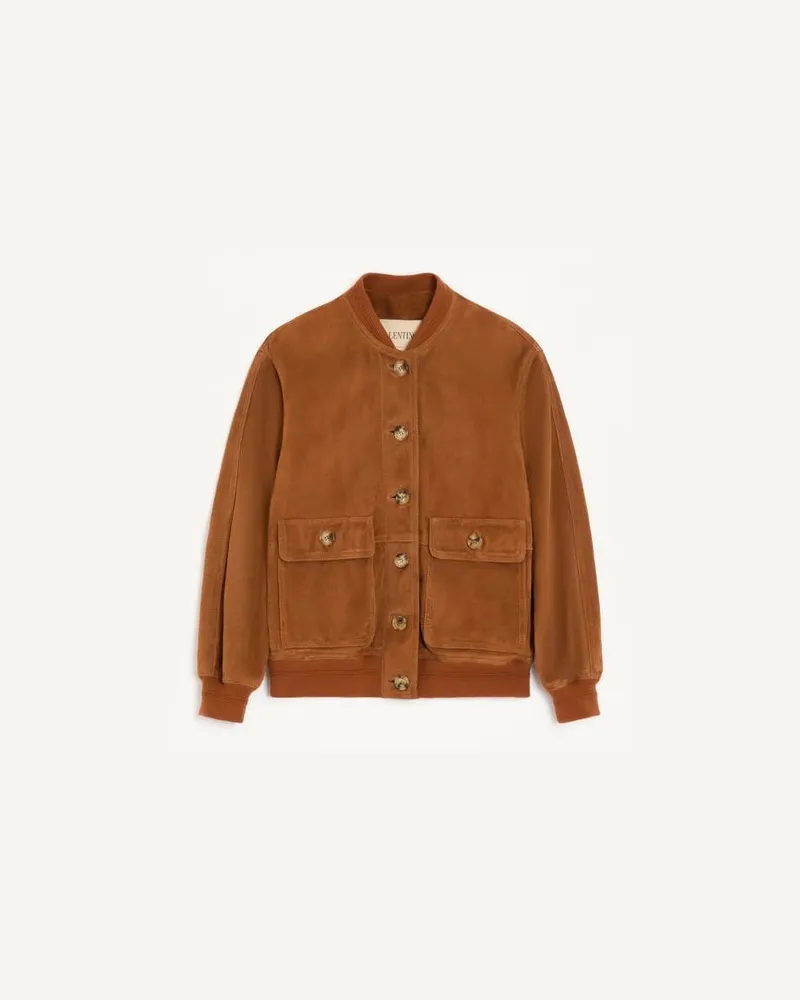 Valentino Garavani Wildleder Cabanjacke Frau TABAK Tabak