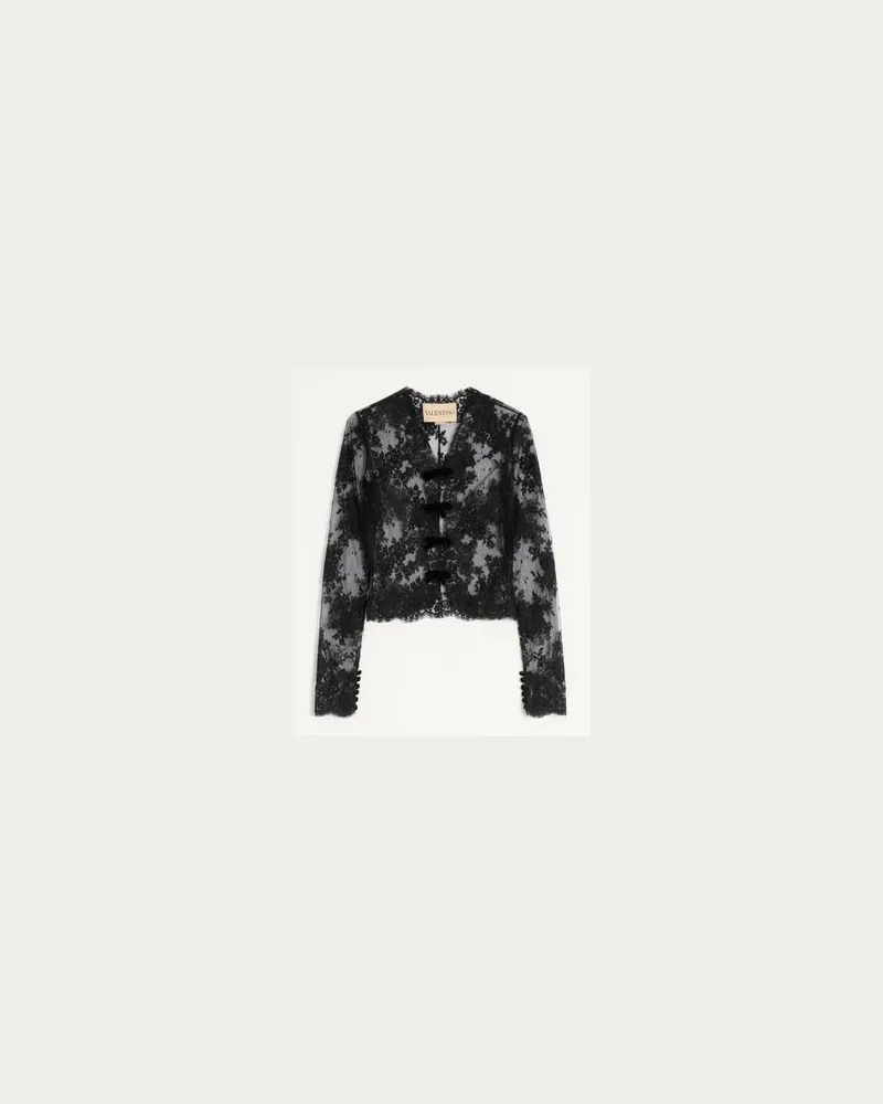 Valentino Garavani Spitzenbluse mit Schleifen Frau SCHWARZ Schwarz