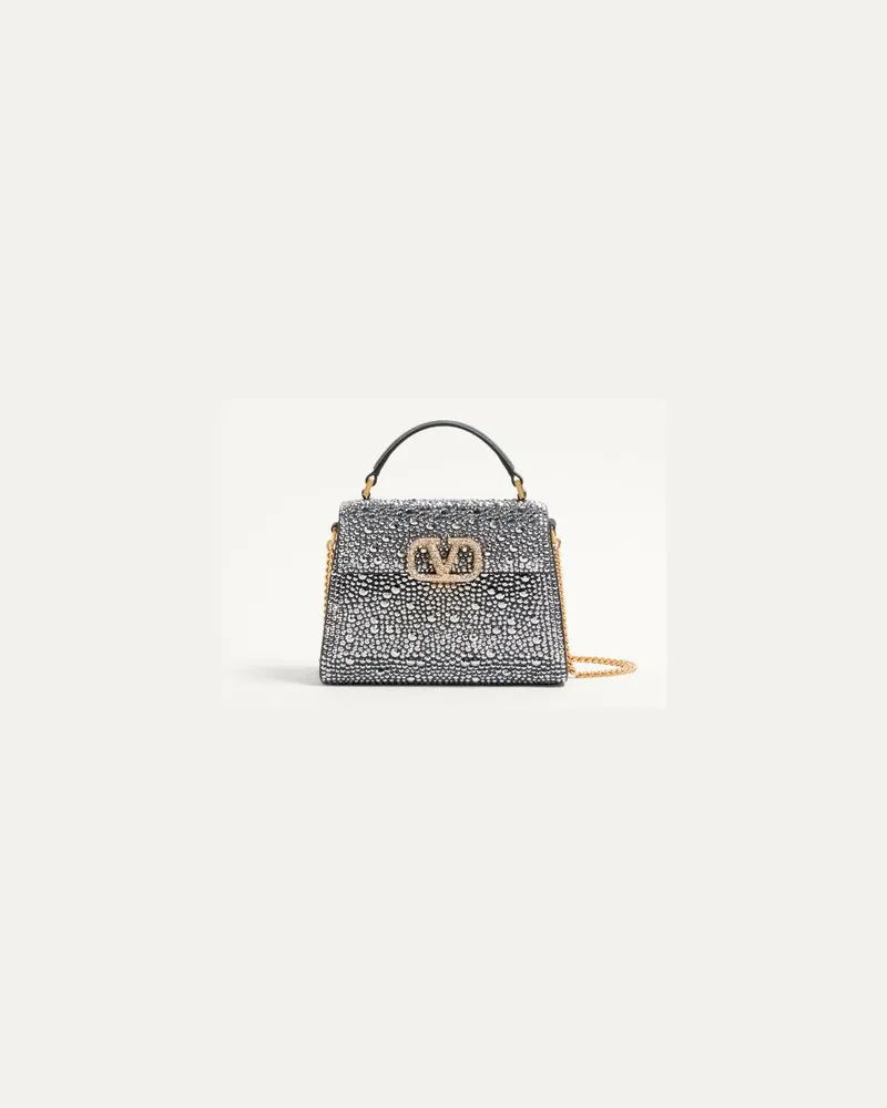 Valentino Garavani Valentino Garavani VSLING Mini-Handtasche mit Strasssteinen und Schmuck-Logo Frau CRYSTAL Crystal