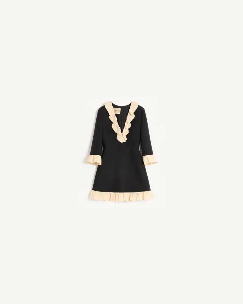 Valentino Garavani Kurzes Crepe Couture Kleid Frau SCHWARZ/BIRKE Schwarz