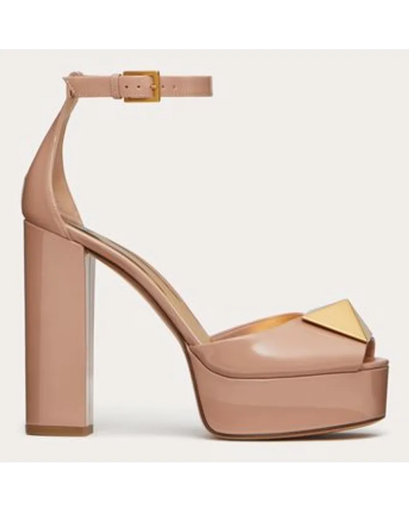 Valentino Garavani PEEPTOE-PUMPS ONE STUD mit aus LACKLEDER mit PLATEAUSOHLE und 120 MM-ABSATZ Frau Rose