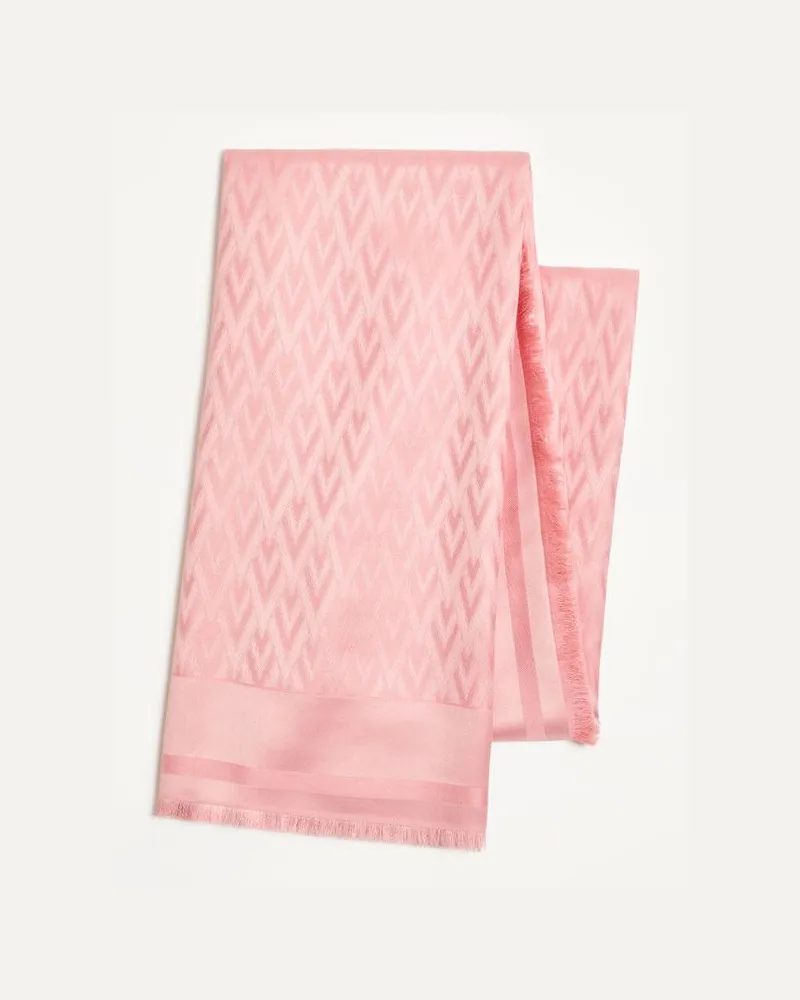 Valentino Garavani Toute La V Schal Aus Wolle Und Seide Frau ROSA Rosa