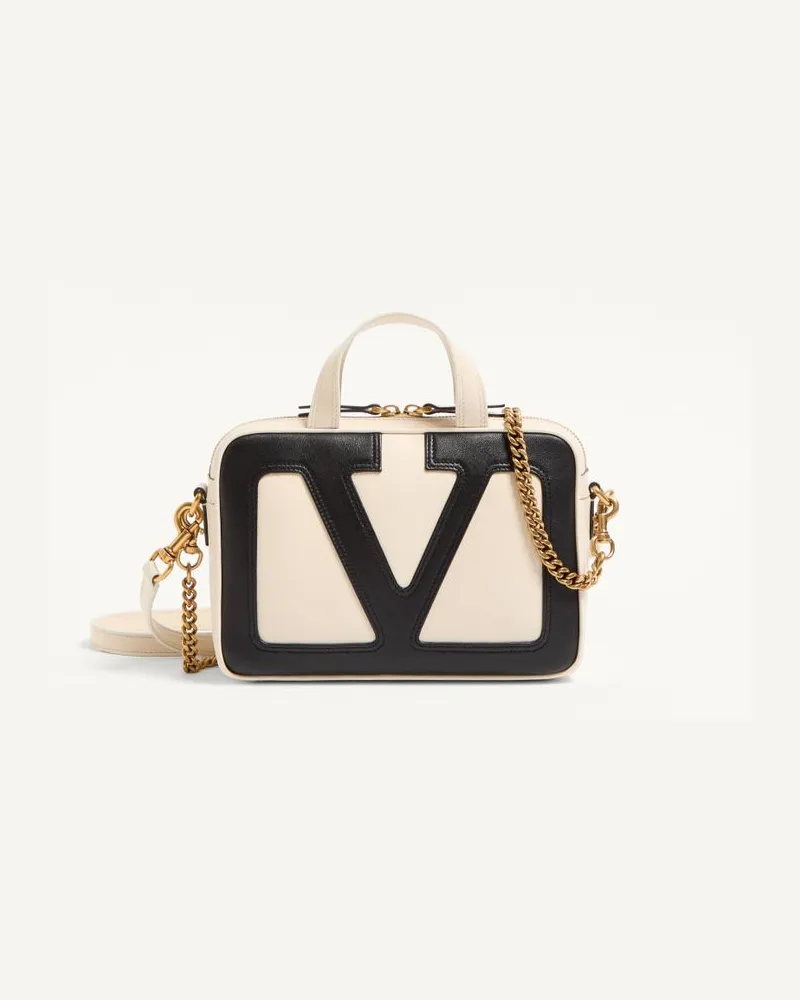 Valentino Garavani Valentino Garavani Viva Superstar Handtasche Aus Nappaleder Frau BUTTER/SCHWARZ Butter
