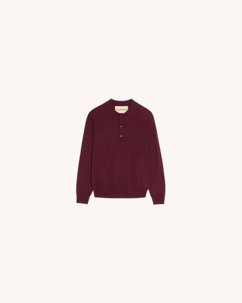 Valentino Garavani Valentino Poloshirt Aus Wolle Mit Vlogo-Stickerei Mann BORDEAUX Bordeaux