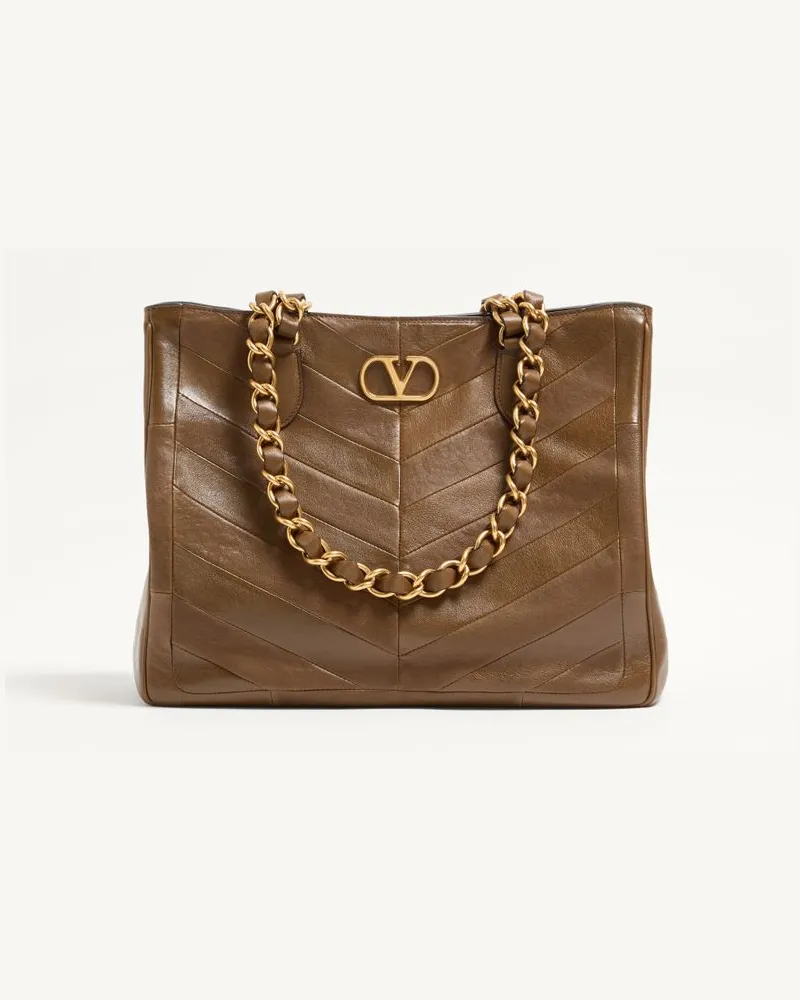 Valentino Garavani Valentino Garavani Laseine Shopper Aus Nappaleder Mit Chevron-Muster Frau TUNDRA Tundra