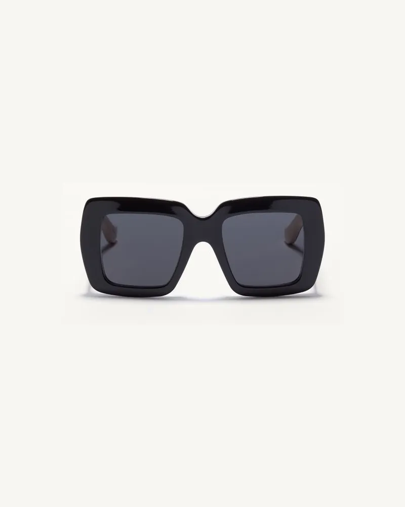 Valentino Garavani Rechteckige Acetat-Brille Frau SCHWARZ/ELFENBEIN/GRAU Schwarz