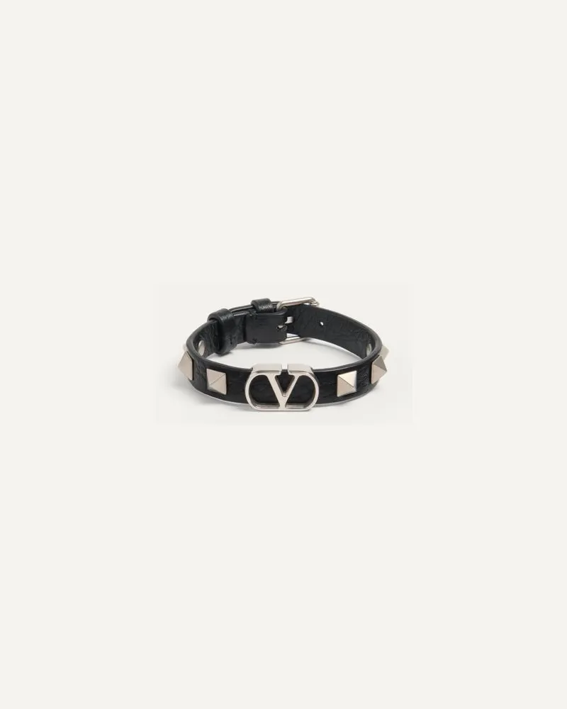Valentino Garavani Vlogo Signature Armband Aus Genarbtem Kalbsleder Mann SCHWARZ Schwarz
